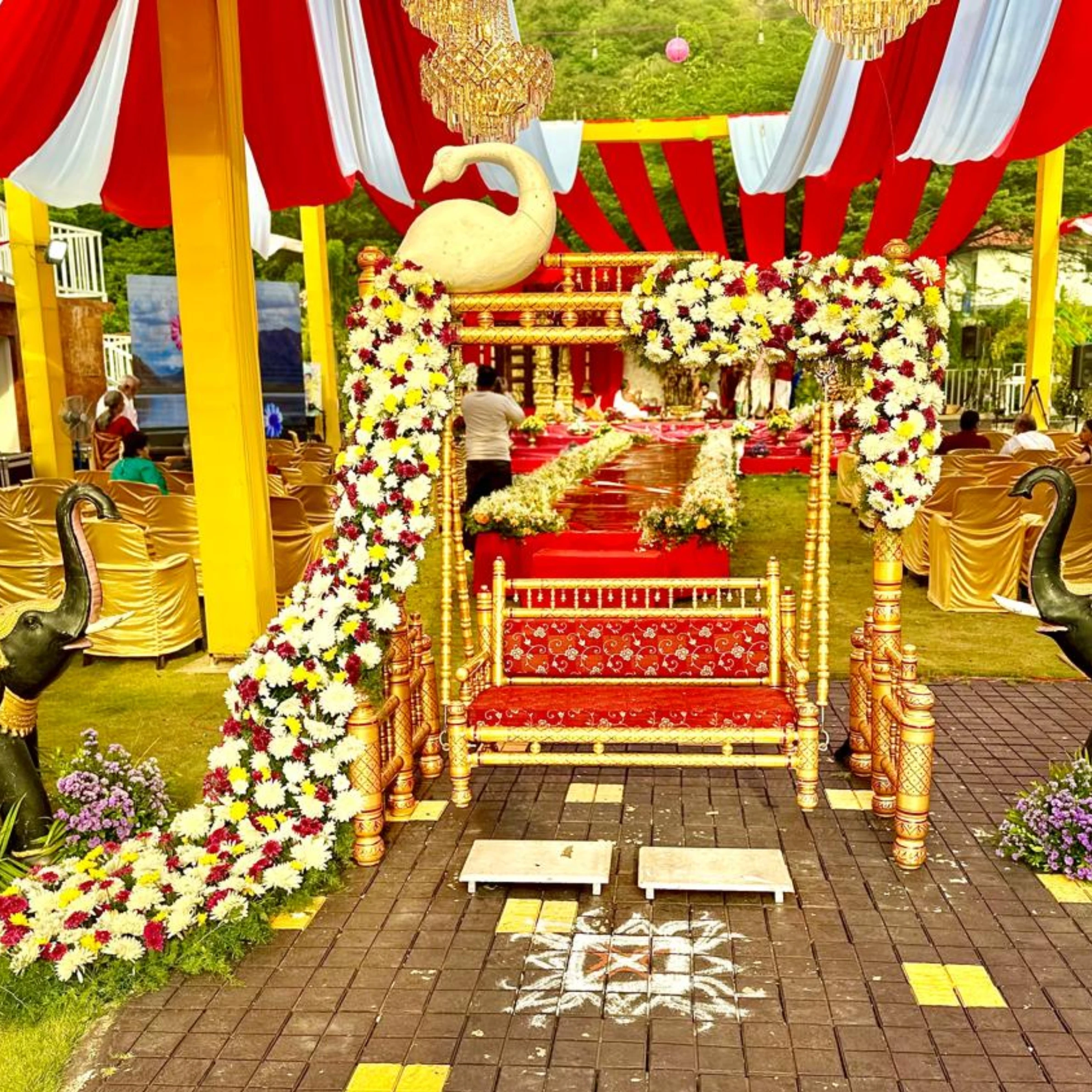 Detailed floral decoration work