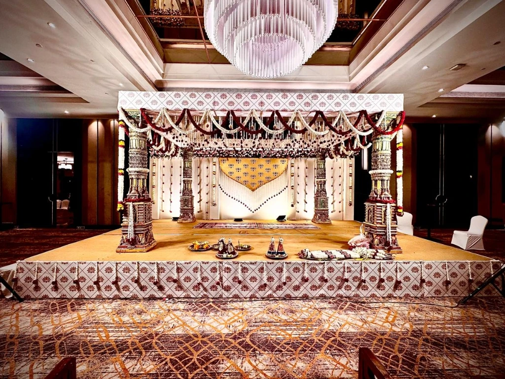 Sri Garuda Decorators creating a beautiful wedding setup