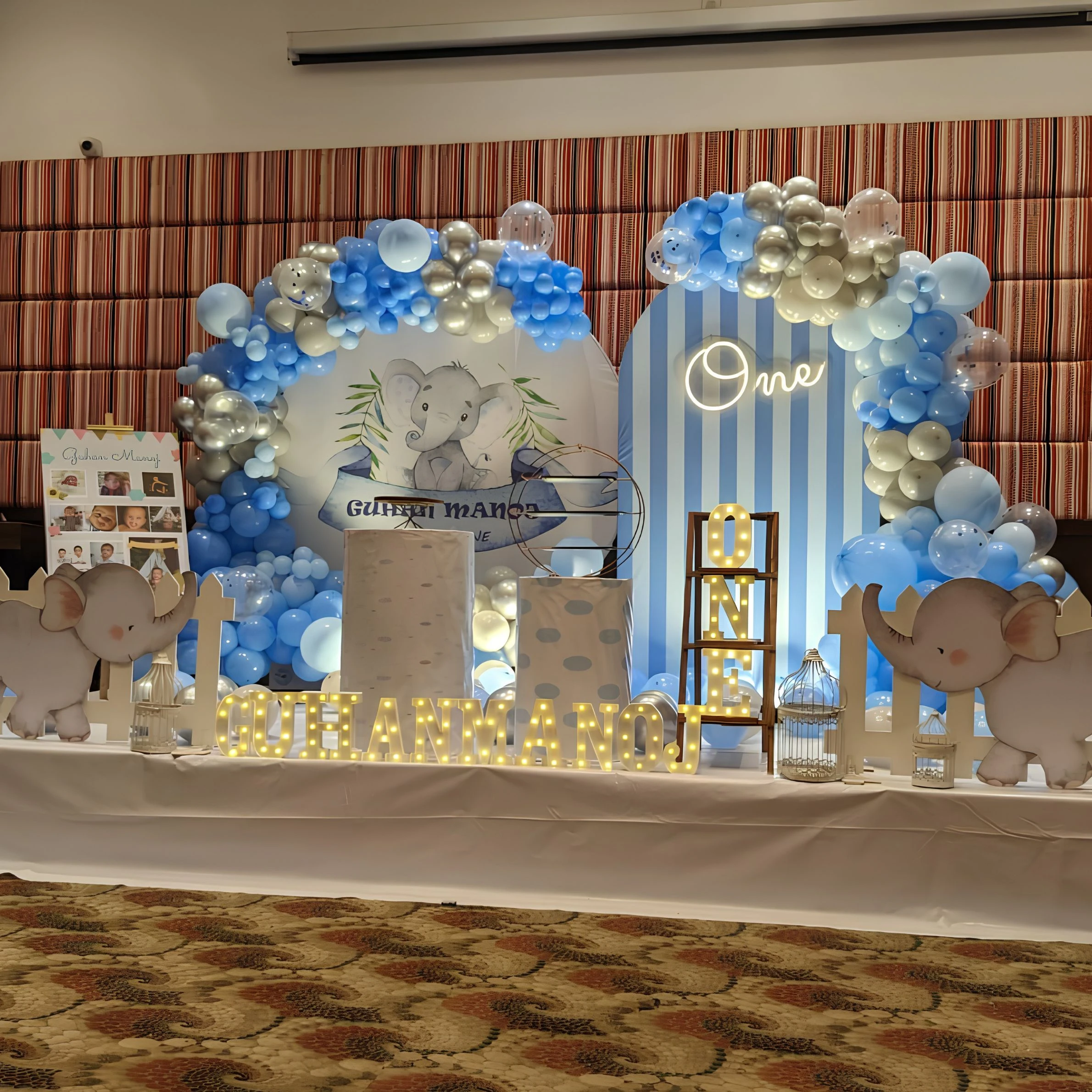 First birthday full venue decoration