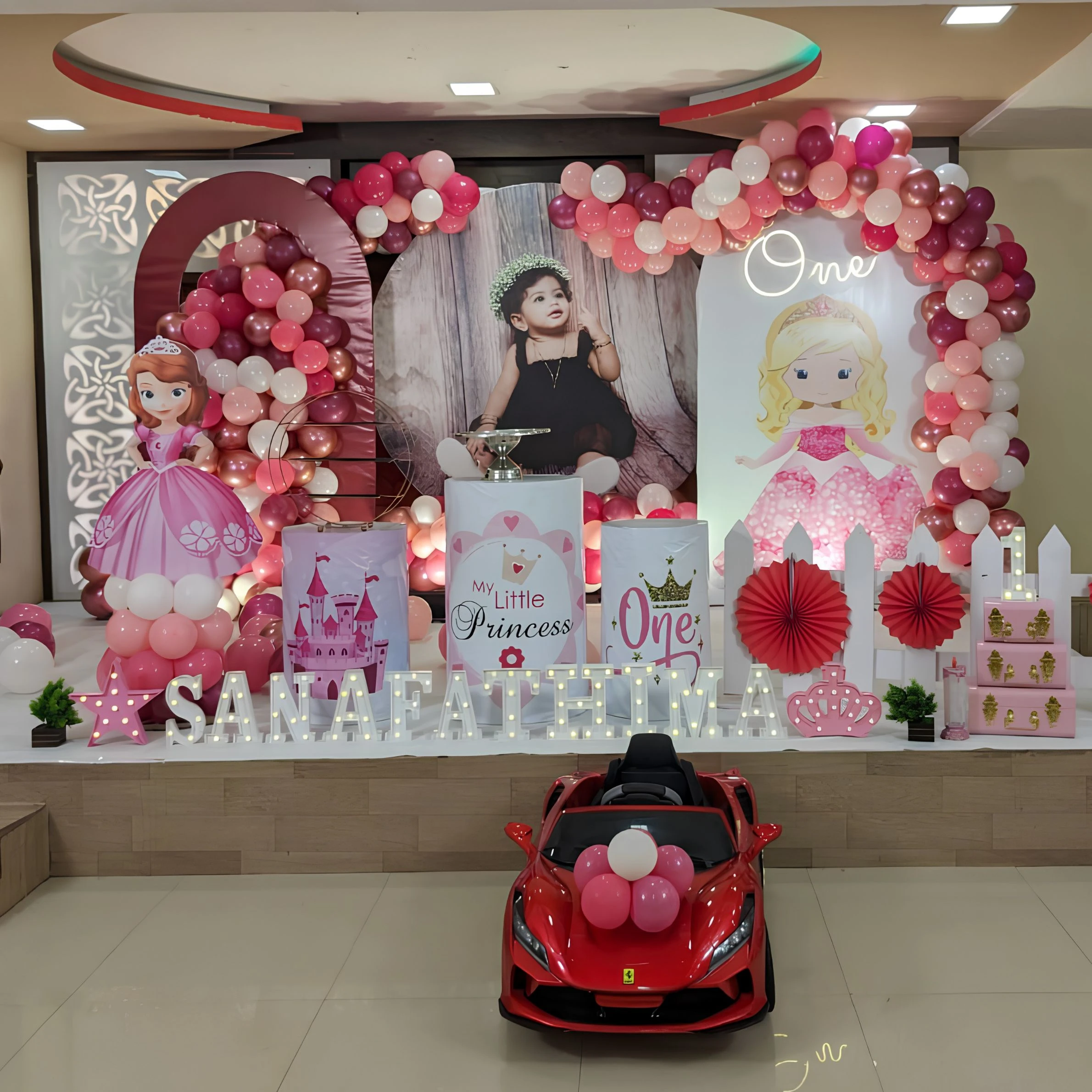 Princess theme birthday setup