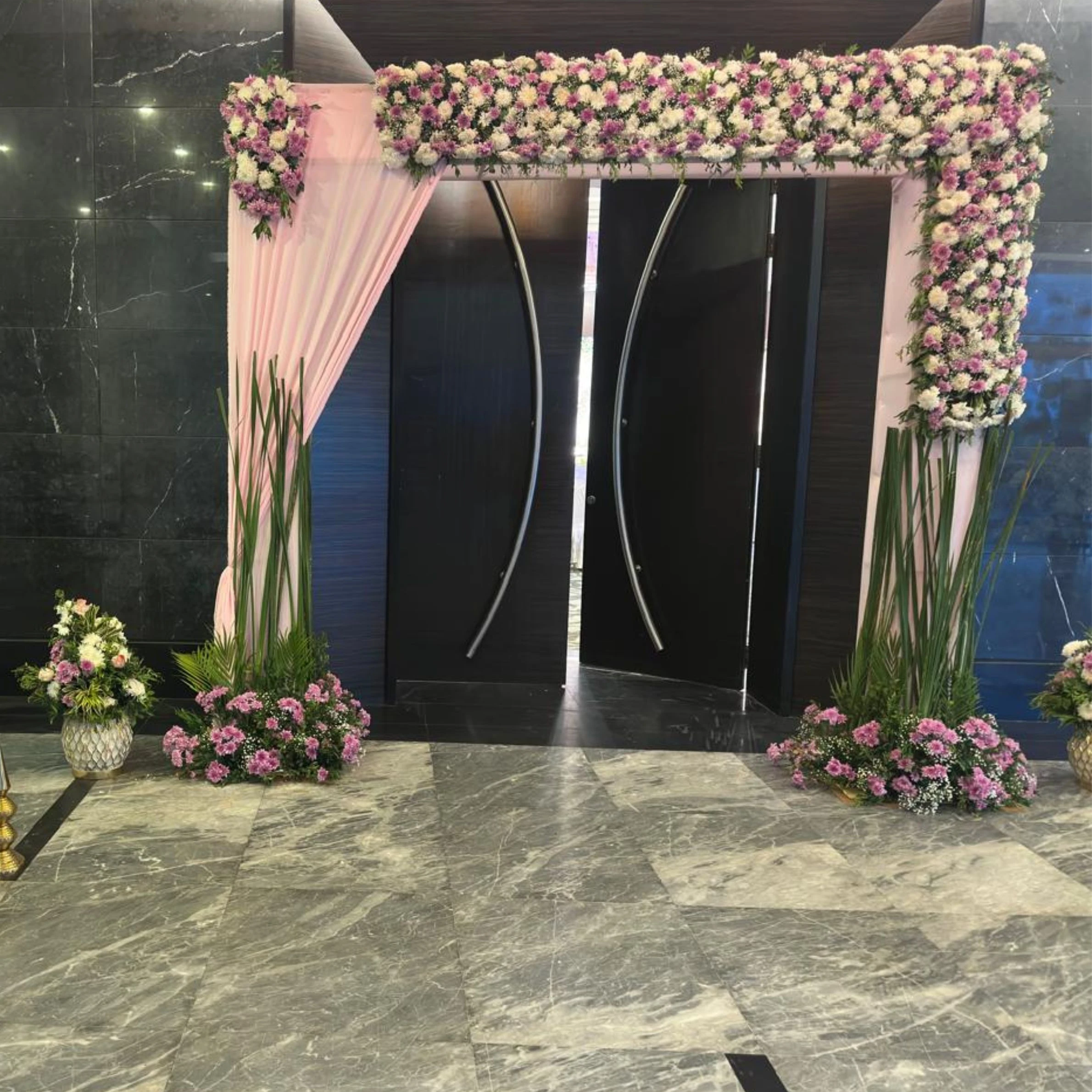 Corporate welcome reception setup