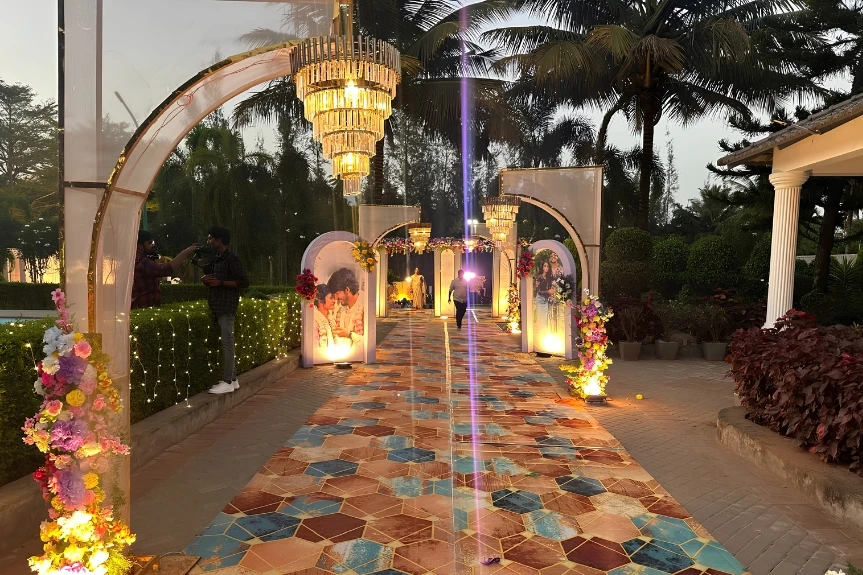 Fairy light canopy decoration