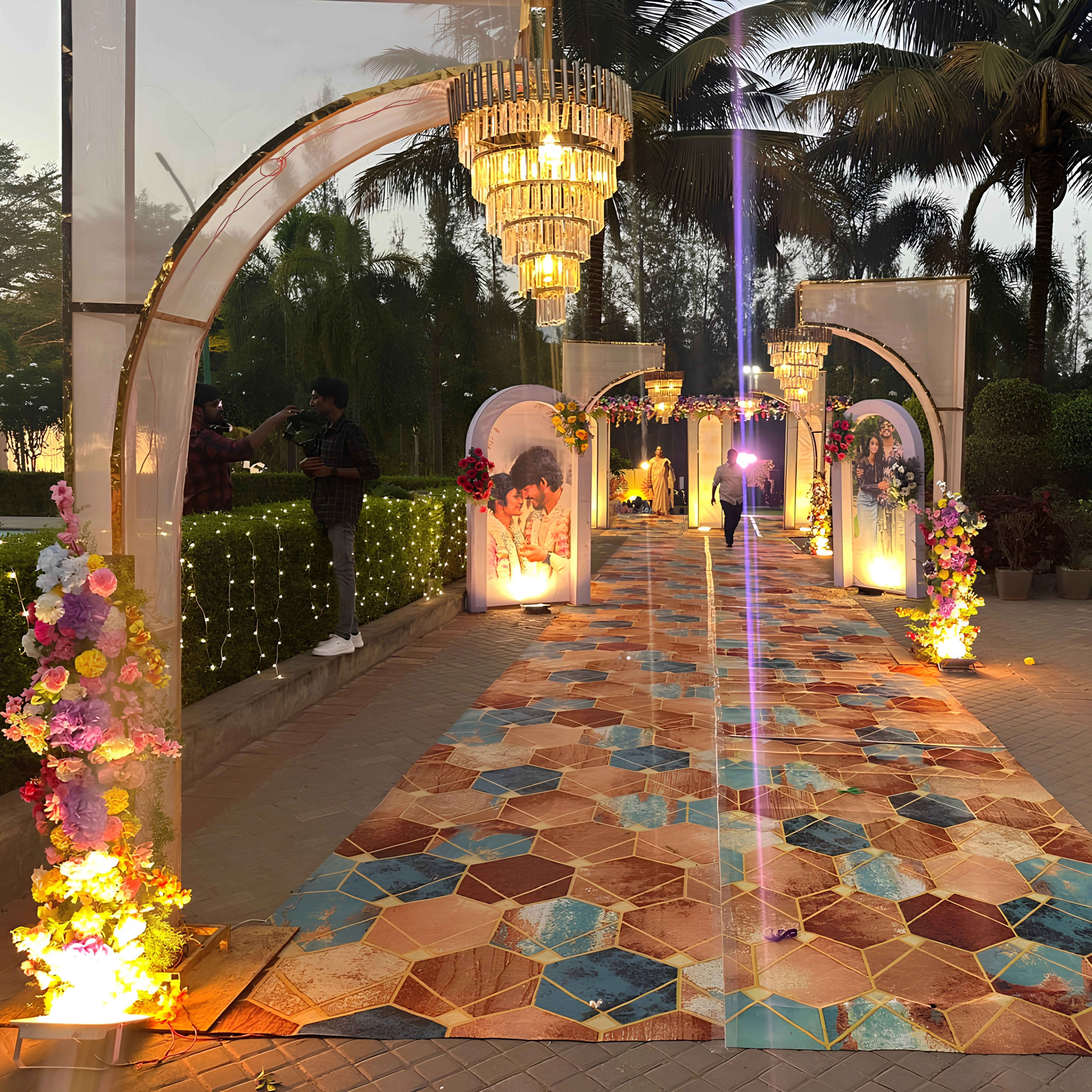 Fairy light canopy decoration