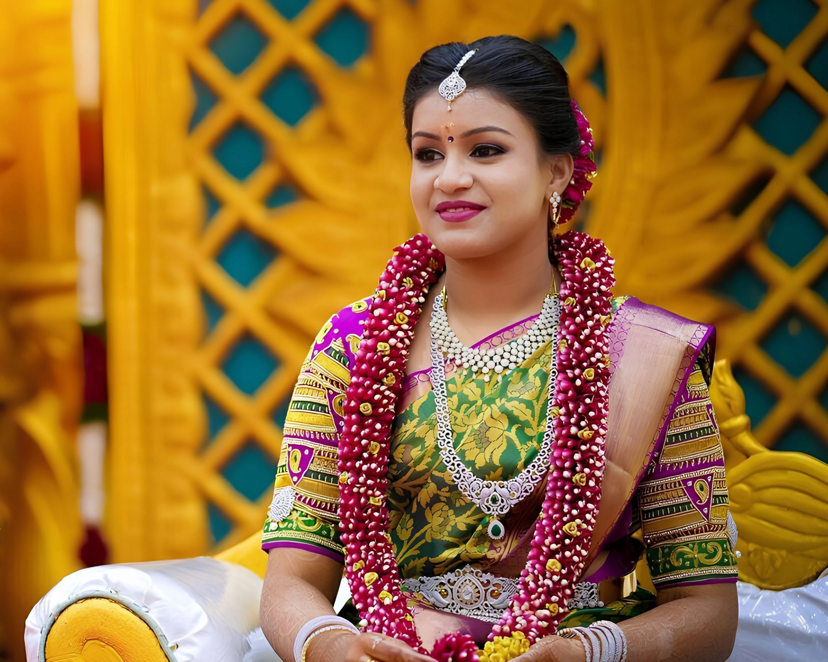Traditional fresh flower maalai decoration