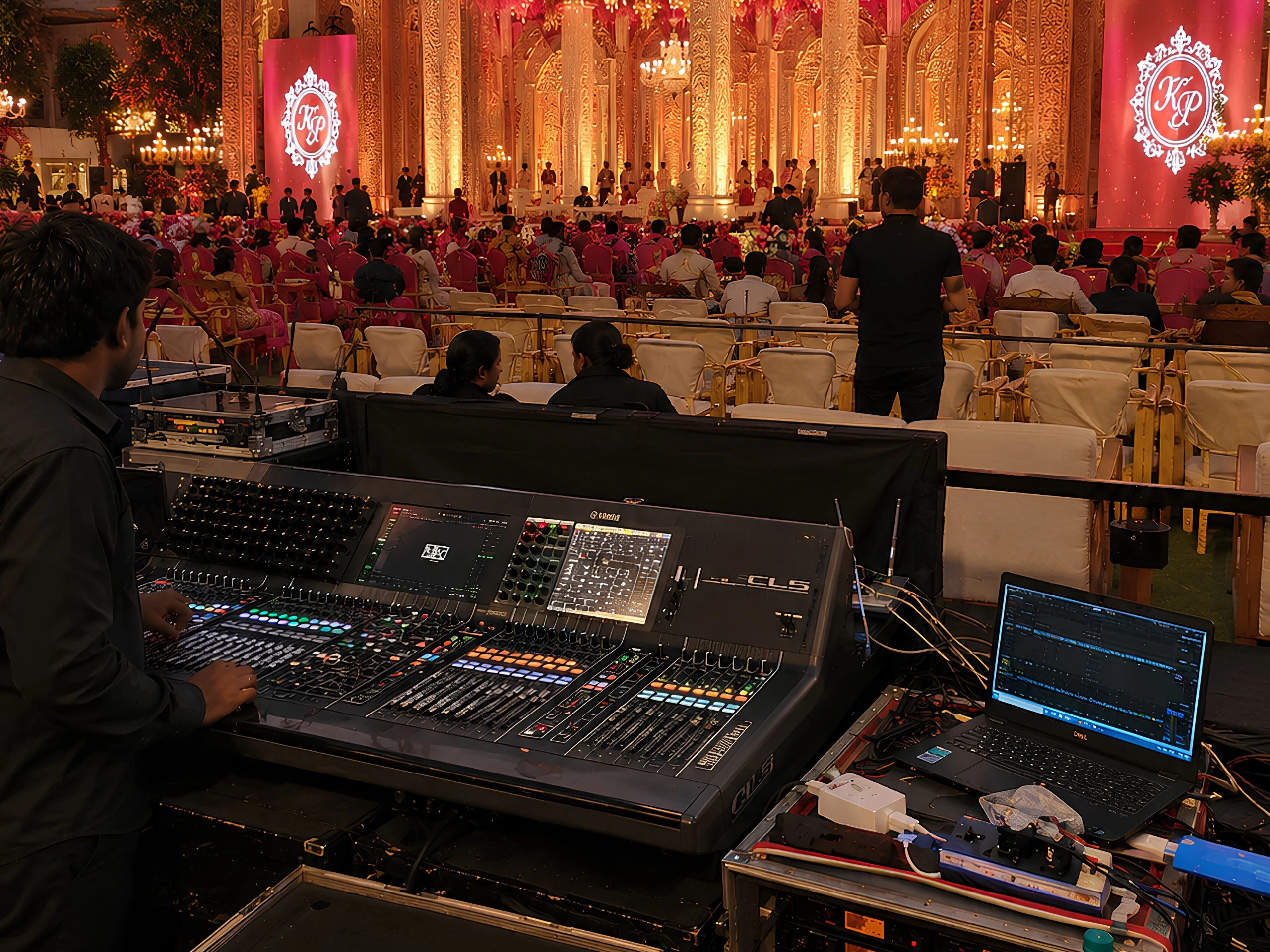 Professional sound system setup