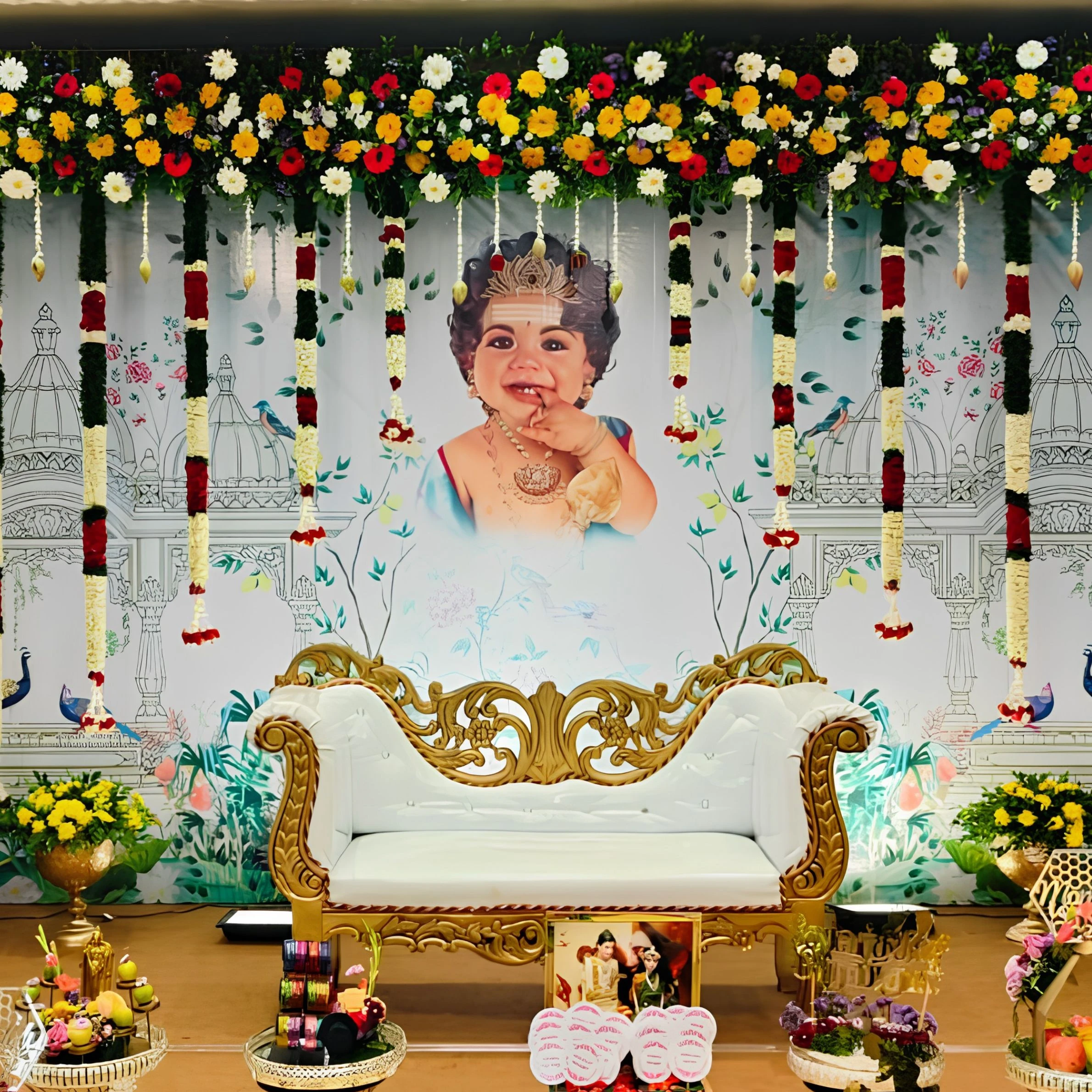Elegant ceremony stage decoration