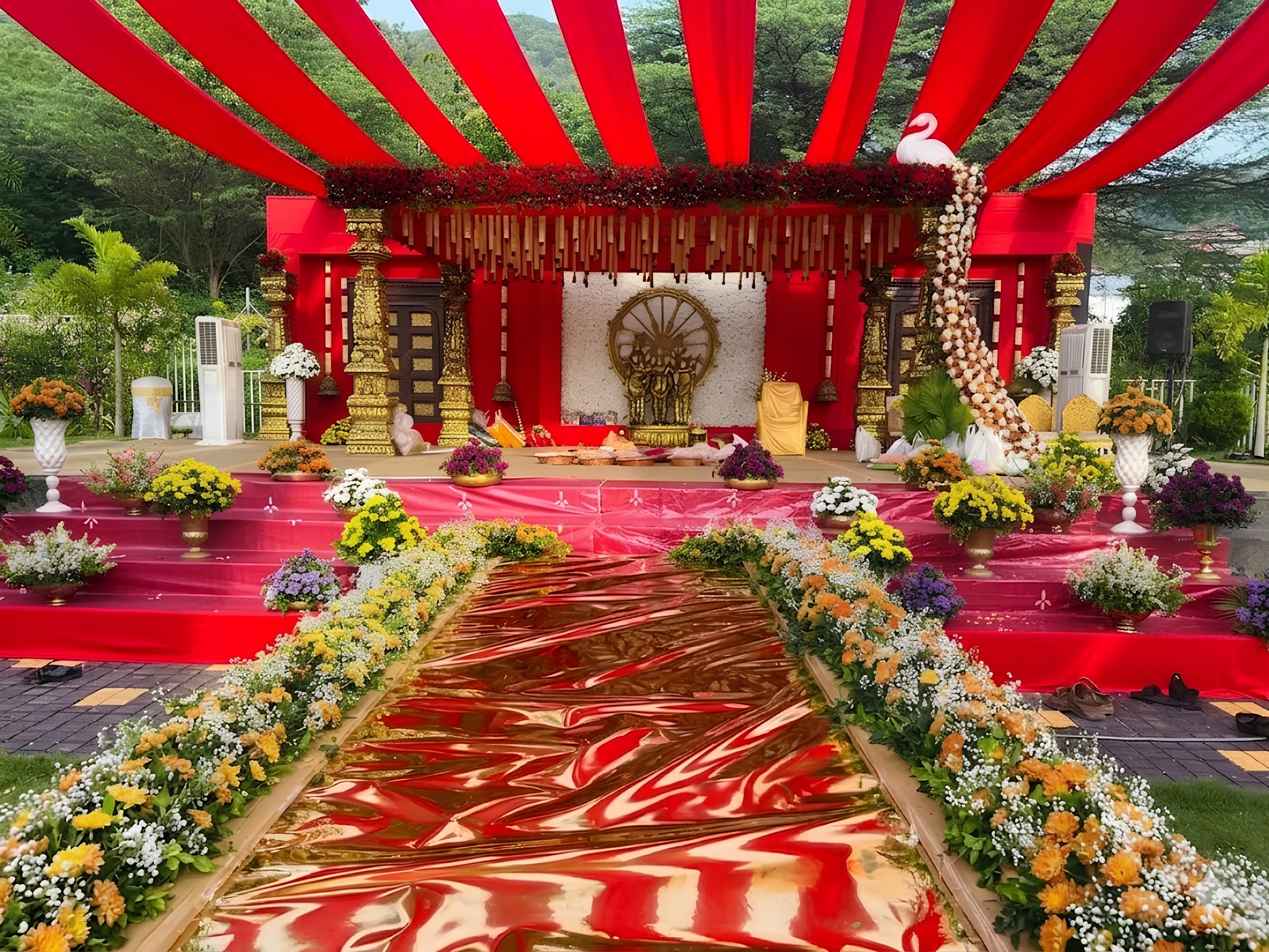 Grand outdoor event setup by Sri Garuda Decorators