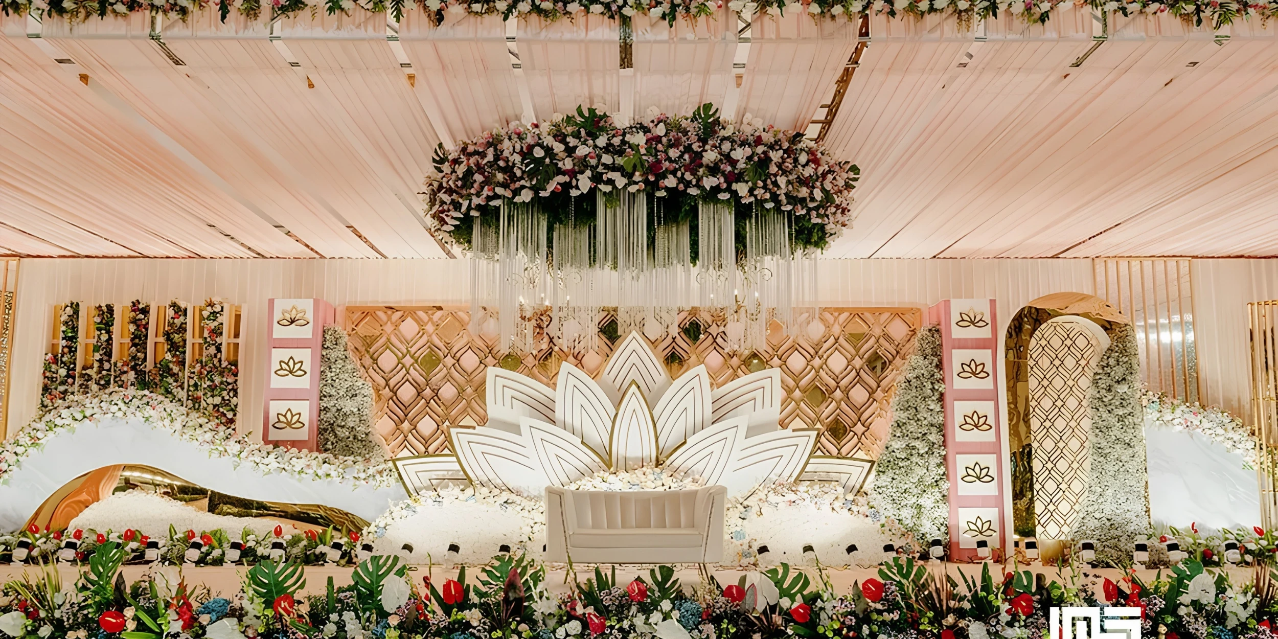 Wedding stage with lighting